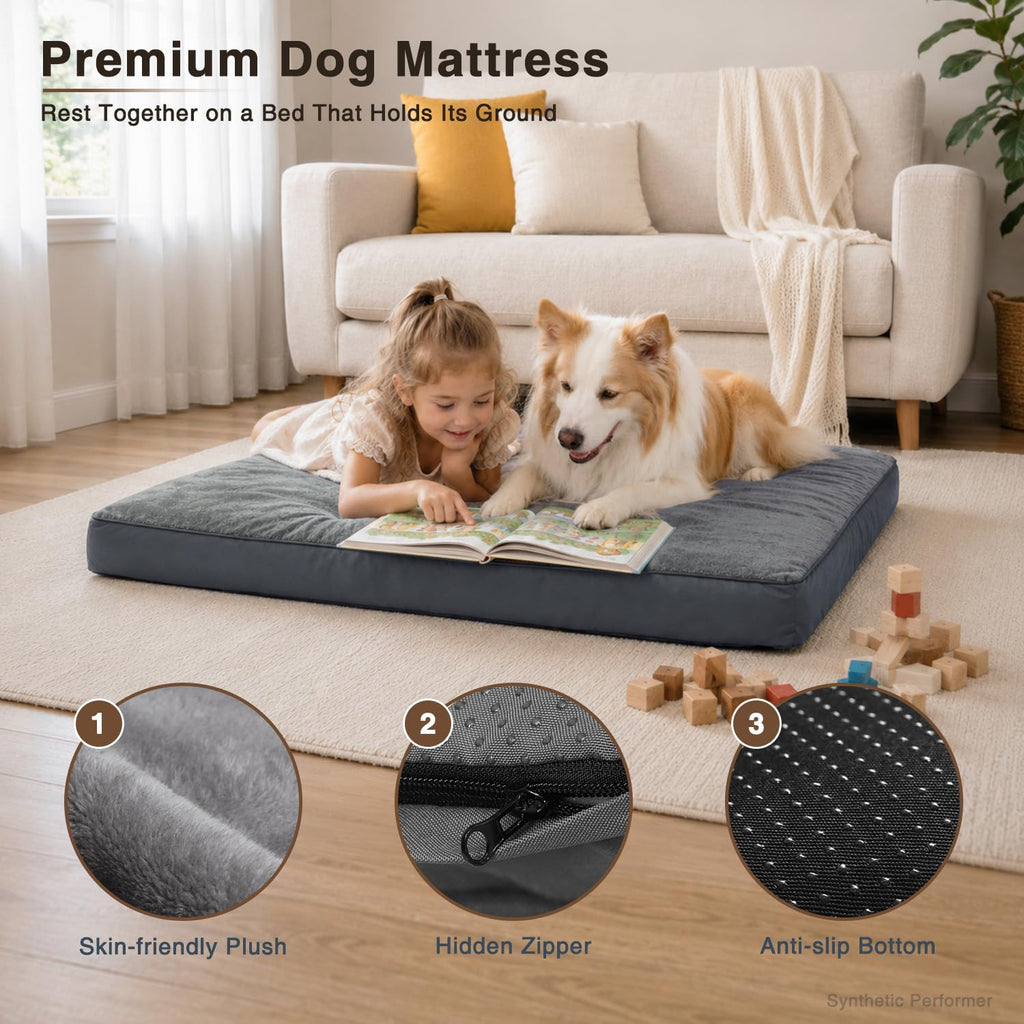 Large Plush Dog Bed with Washable Cover Y93689