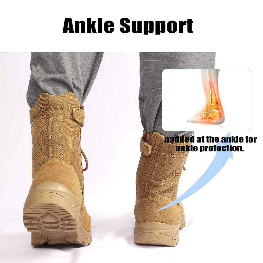 Lightweight Tactical Boots with Side Zipper C423717