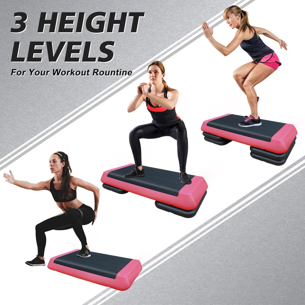 28.5'' Adjustable Aerobic Step Platform with 4 Stackable Risers G545331