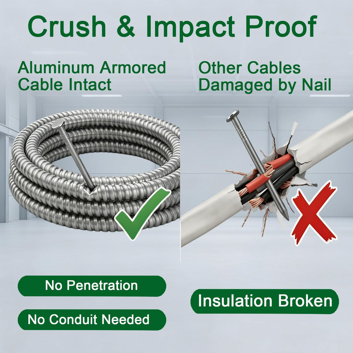 10 AWG Metal Clad Cable with Ground 50FT J56819