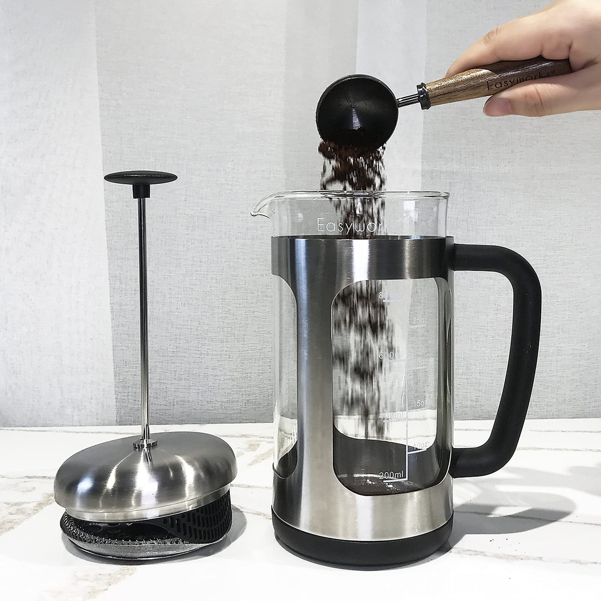 12 oz French Press Coffee Tea Maker with Measuring Spoon Z611242