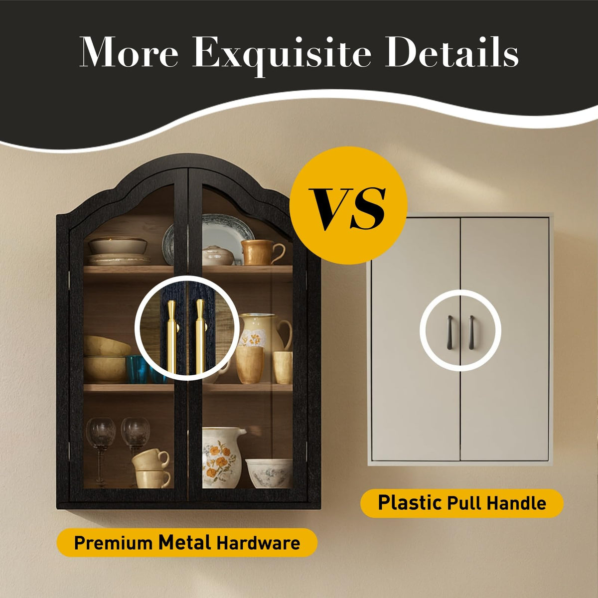 Black 31.5×23.6 Inch Wall Mounted Cabinet with Tempered Glass Doors V255158