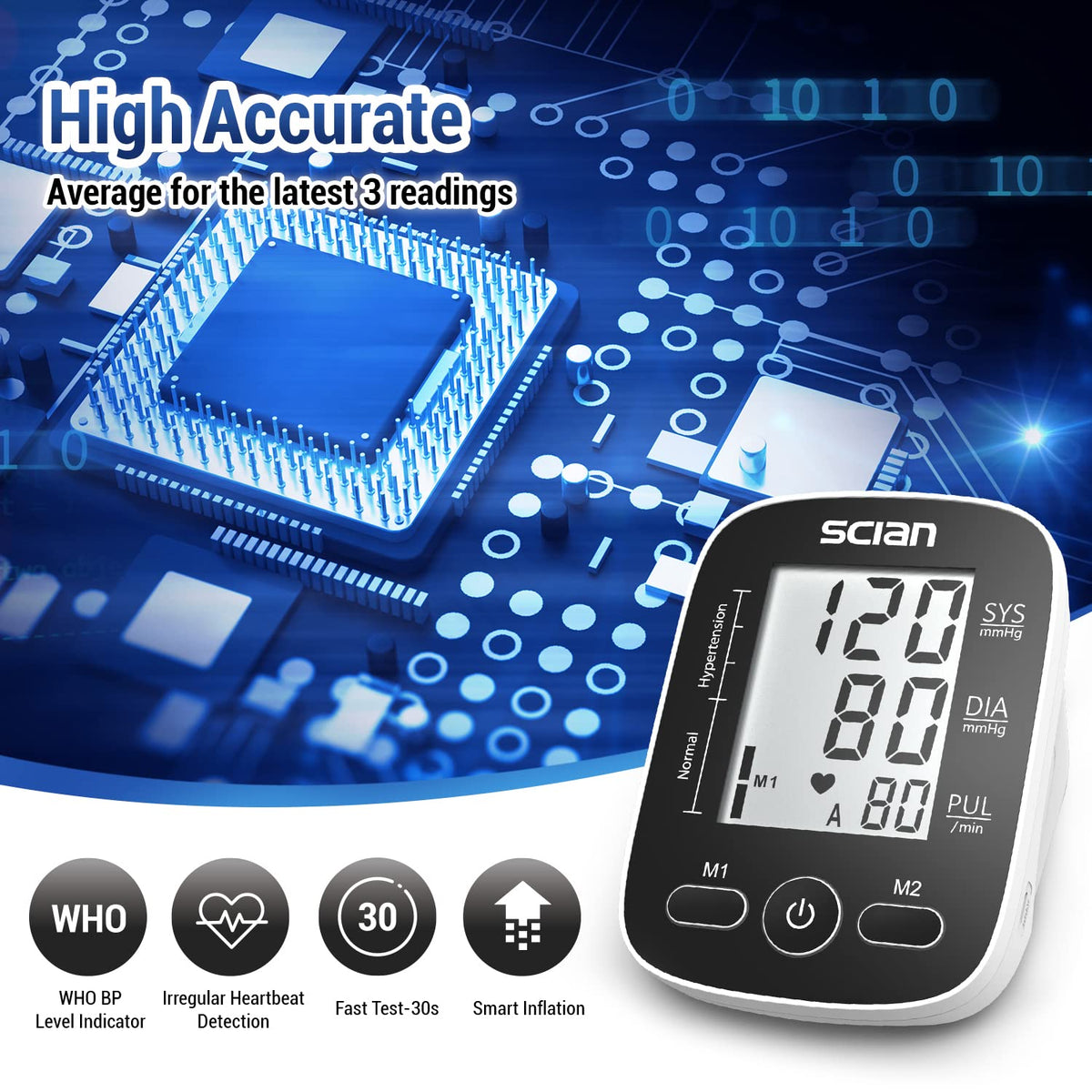 Automatic Upper Arm Blood Pressure Monitor with Large Cuff L2810