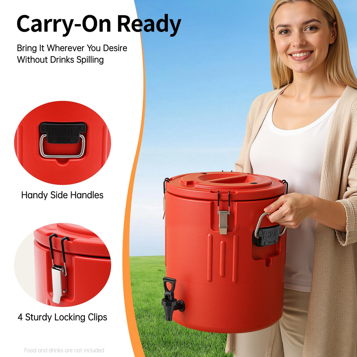 40L Stainless Steel Insulated Drink Dispenser with Faucet A62355