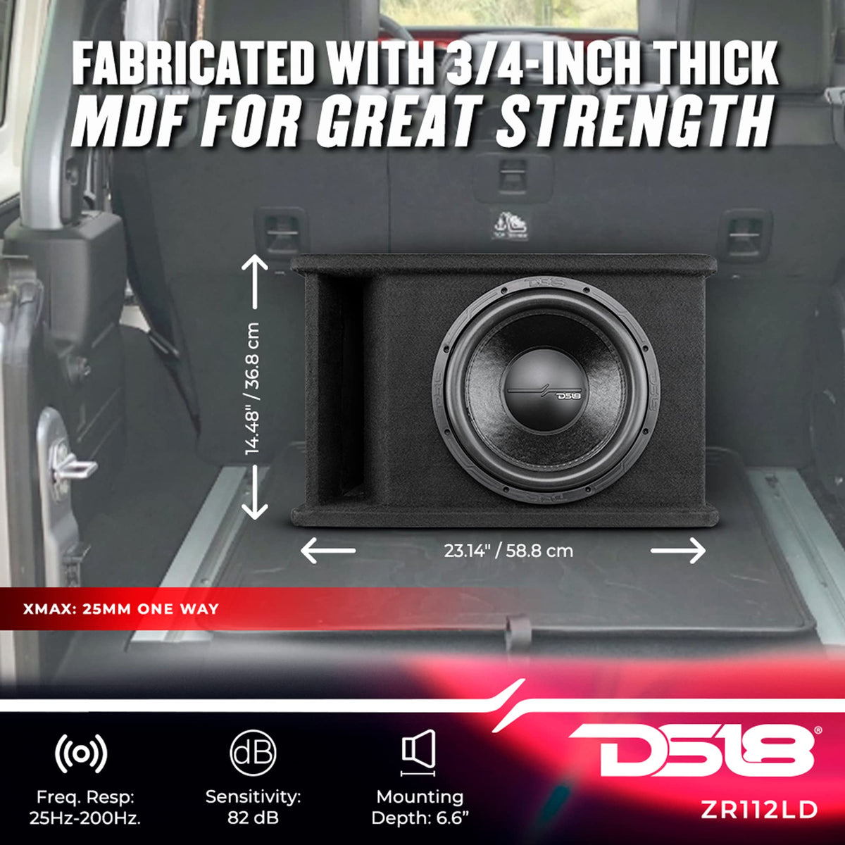 12" Single Subwoofer Loaded Enclosure Ported Box U2793