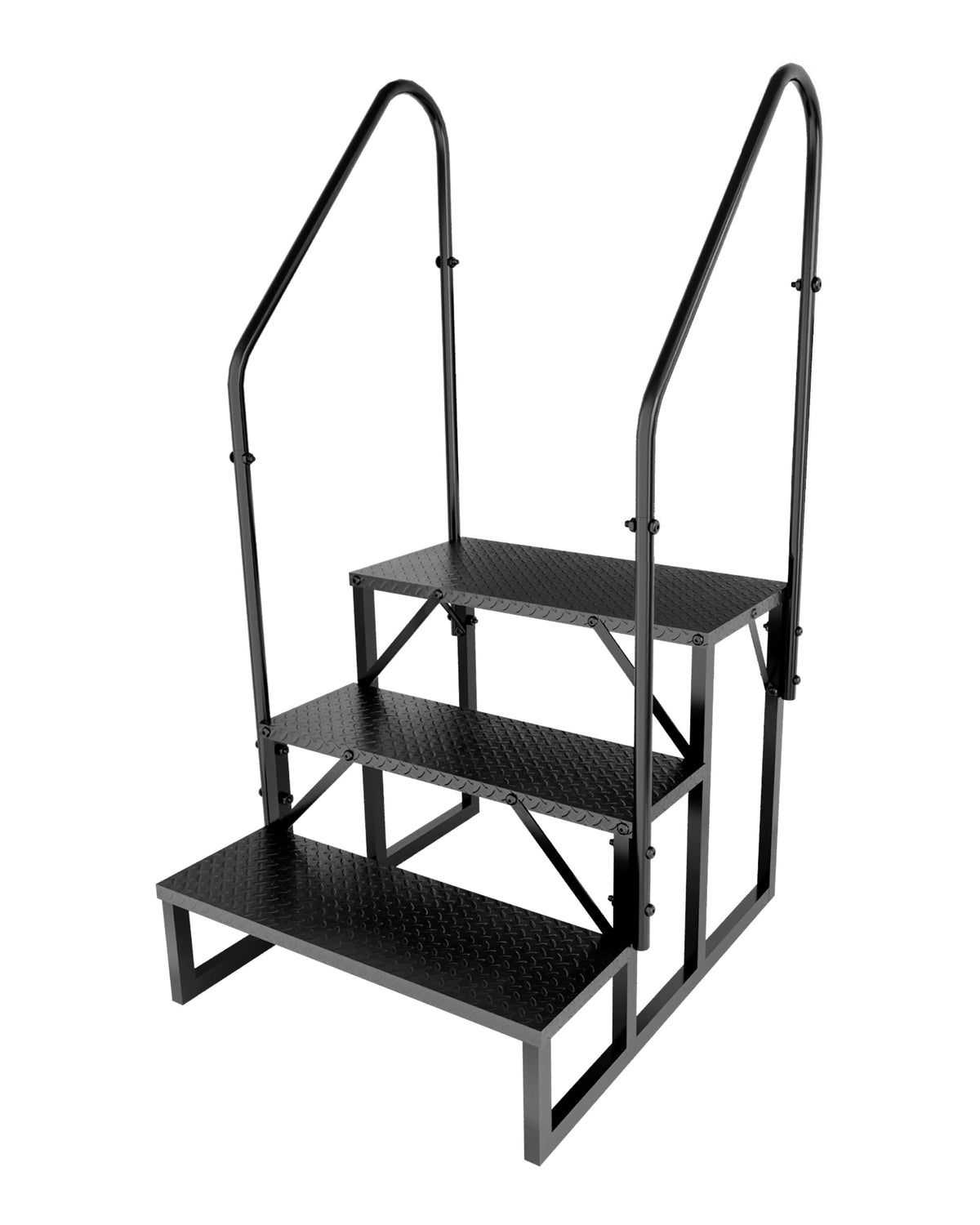 3 Step RV Steps with 2 Handrails J9485