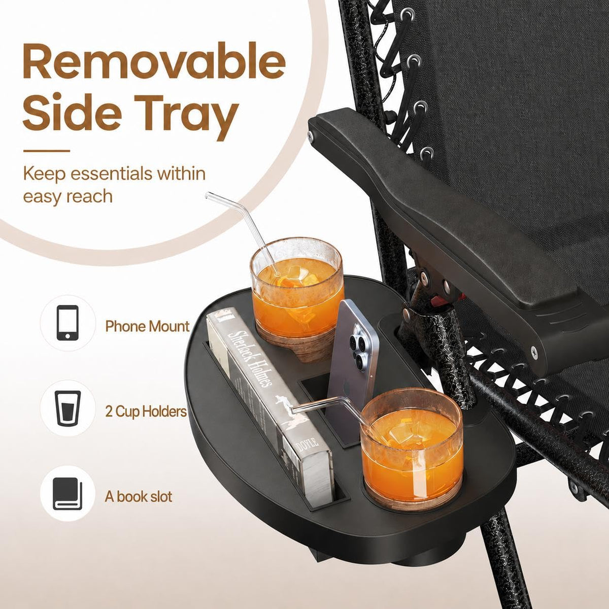 26" Zero Gravity Recliners Set of 2 Dark Black P32050