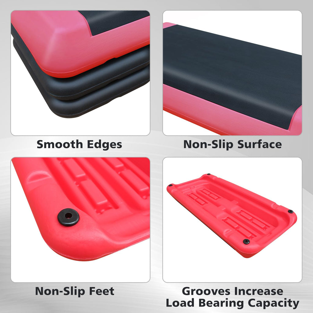 28.5'' Adjustable Aerobic Step Platform with 4 Stackable Risers G545331