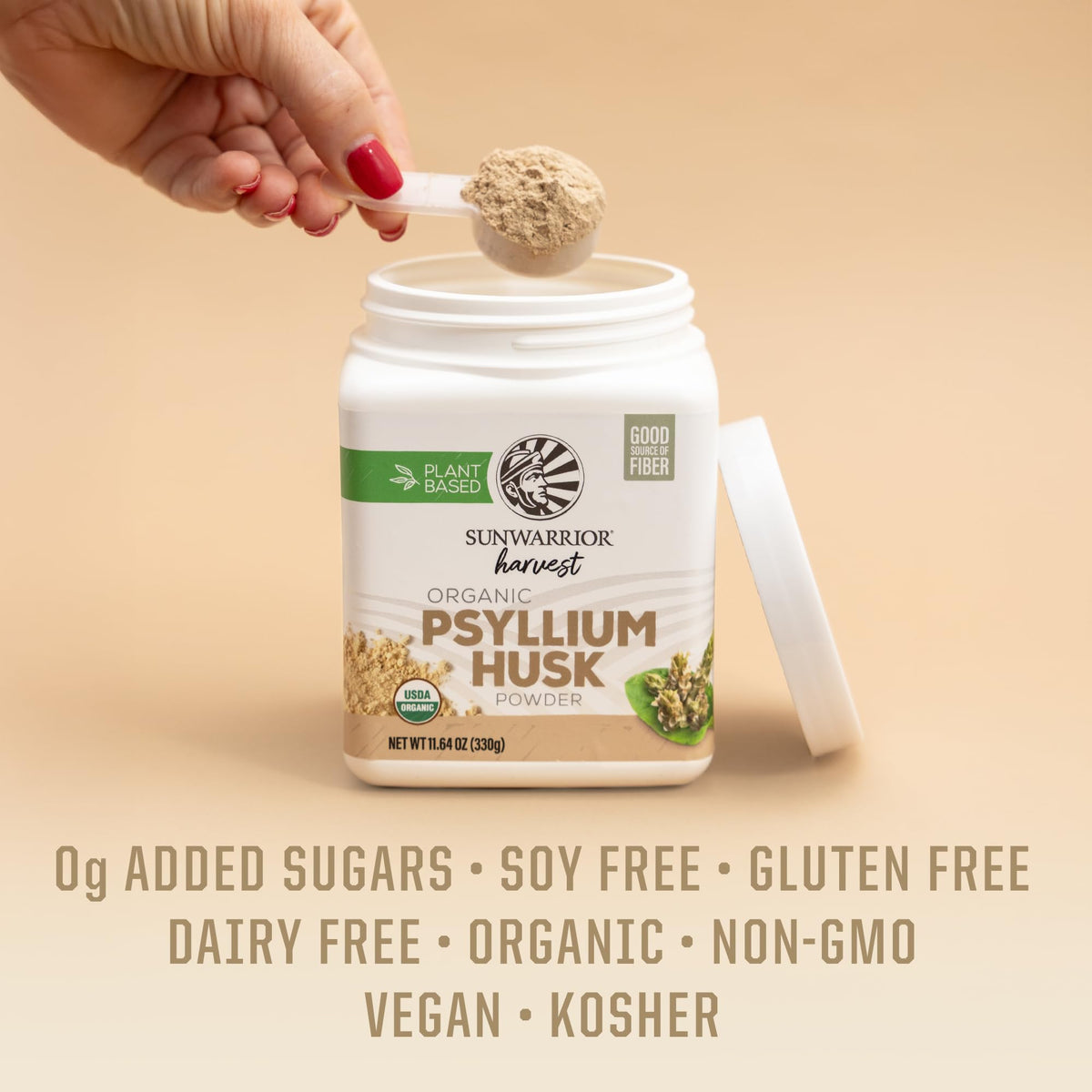 Organic Psyllium Husk Powder Fiber 66 Servings Q8666