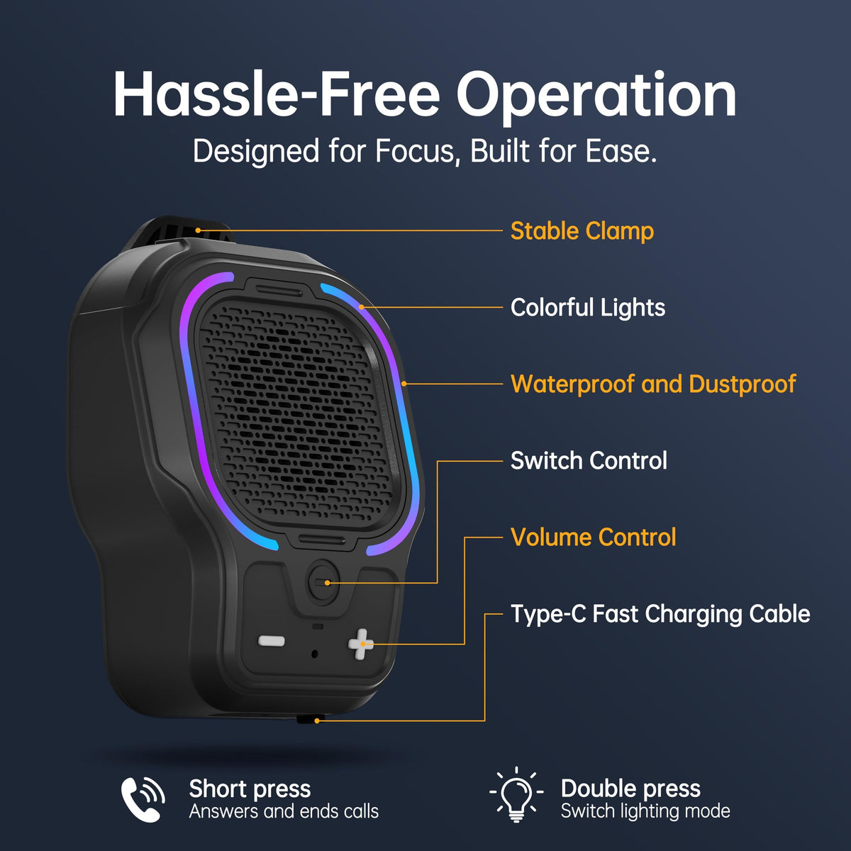 Black Magnetic Clip-on Portable Bluetooth Speaker P575