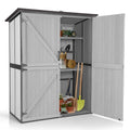 Off-White Storage Shed with Metal Frame, Wooden Floor and Adjustable Shelves R265