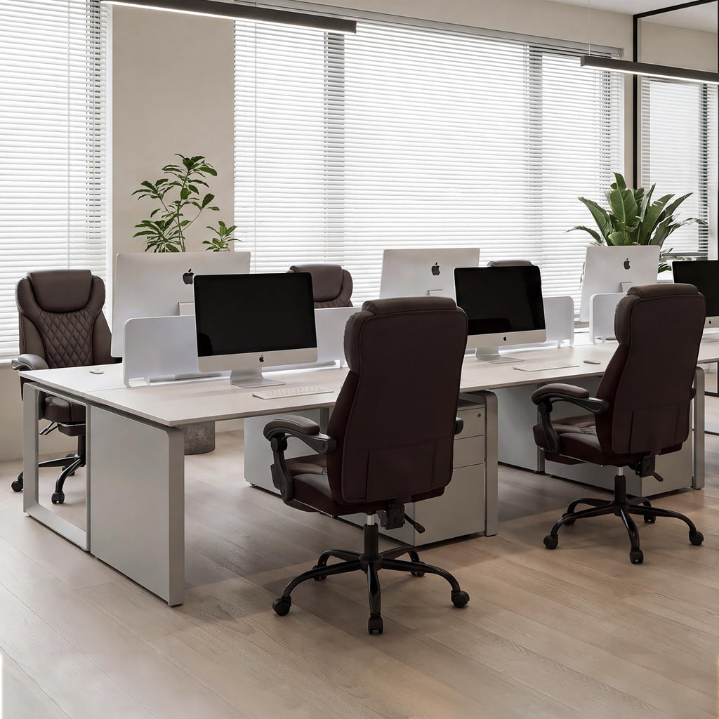Big and Tall Office Chair with Footrest, Lumbar Support, Brown R444297