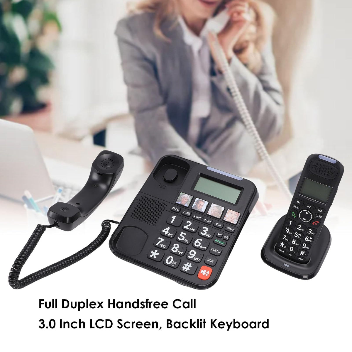 Expandable Corded/Cordless Phone System with Big Buttons X701
