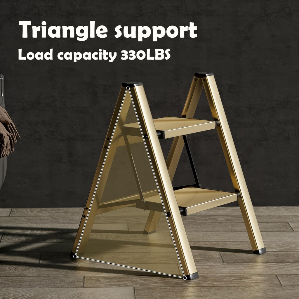 2 Step Aluminum Foldable Step Stool H308032