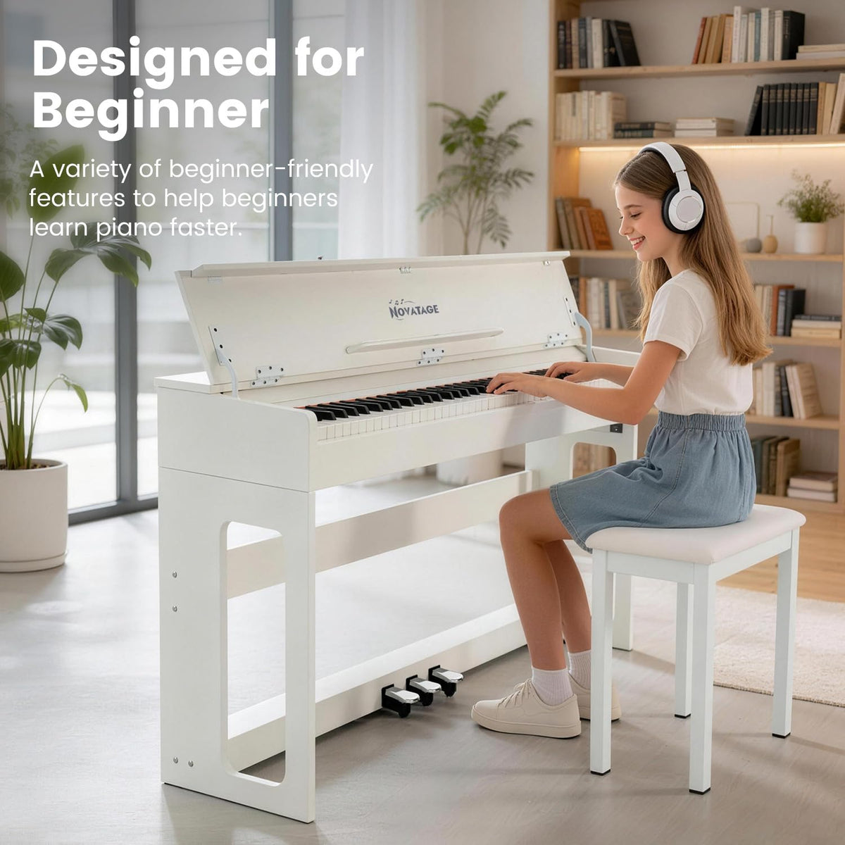 88-Key Weighted Hammer Action Piano Keyboard with Bench M696