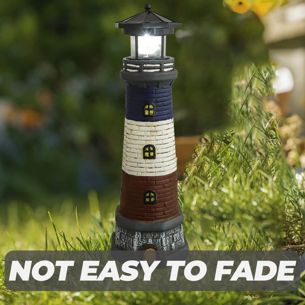 Solar Lighthouse Garden Lights Outdoor Waterproof Resin Statue Lamp M7048