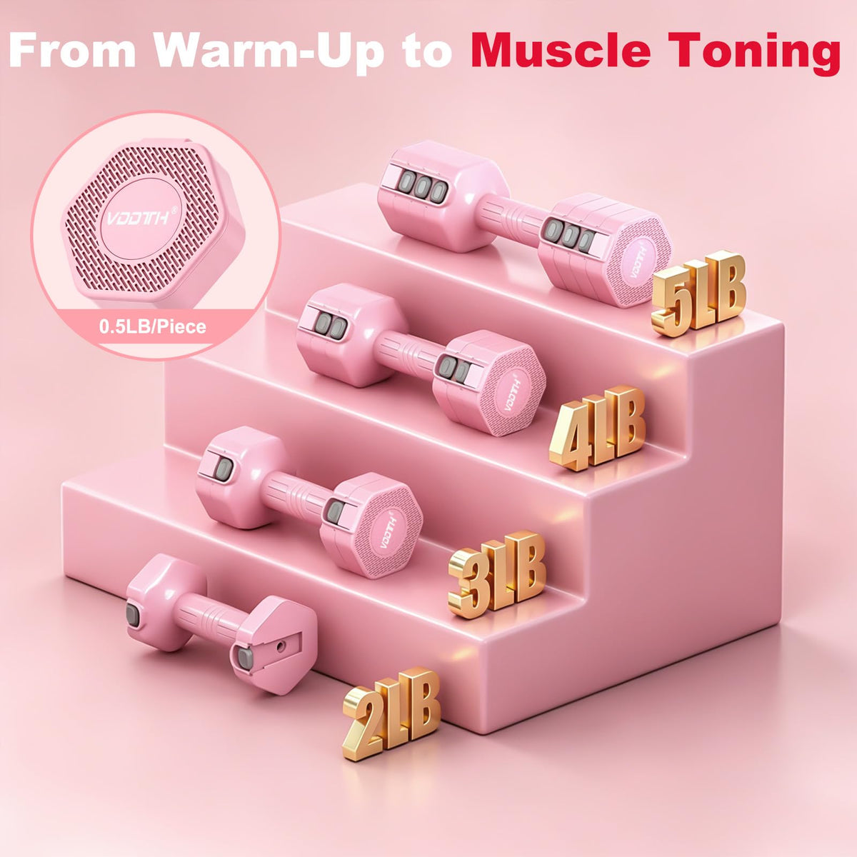 Adjustable Dumbbell Set 5/10 LB Pair C39719
