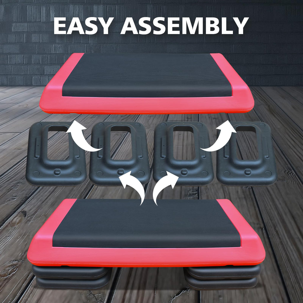 28.5'' Adjustable Aerobic Step Platform with 4 Stackable Risers G545331
