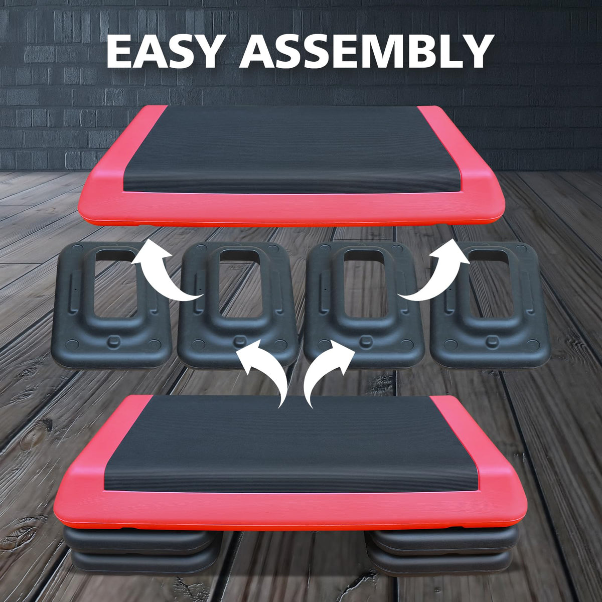 28.5'' Adjustable Aerobic Step Platform with 4 Stackable Risers G545331