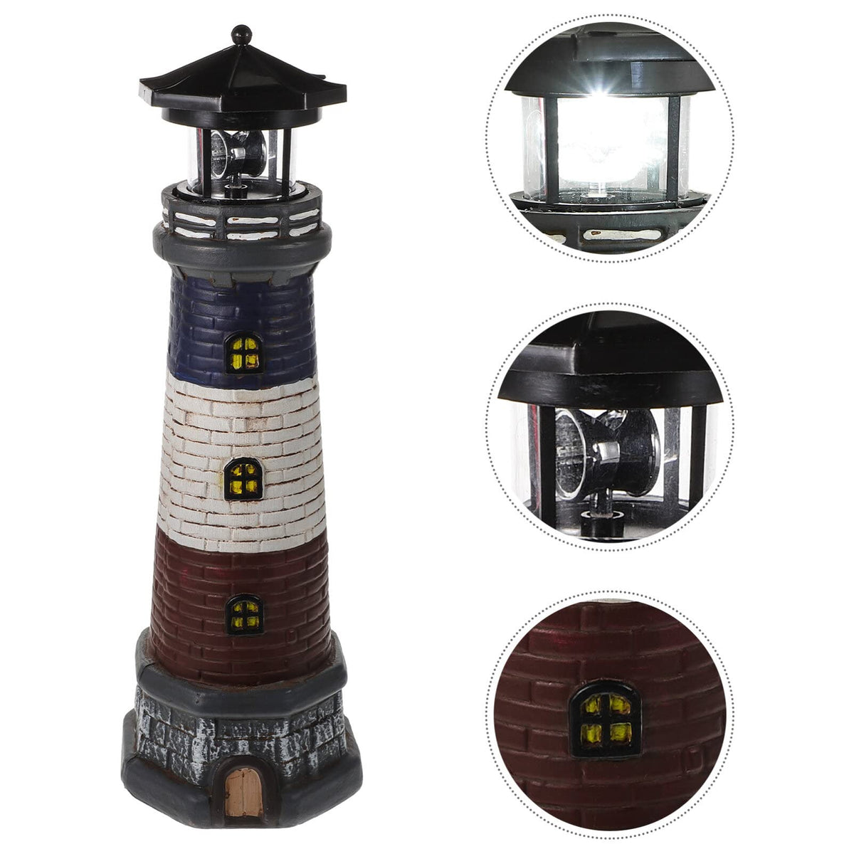 Solar Lighthouse Garden Lights Outdoor Waterproof Resin Statue Lamp M7048
