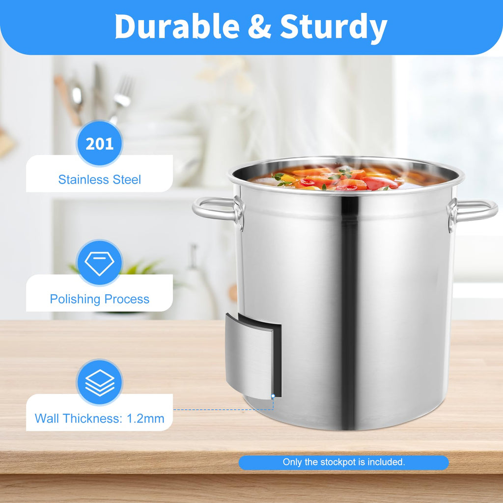 30 QT Stainless Steel Stock Pot with Lid Y244