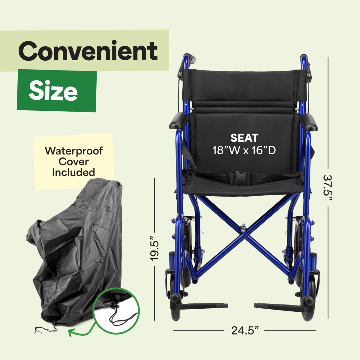 Lightweight Folding Wheelchair with Hand Brakes L5473