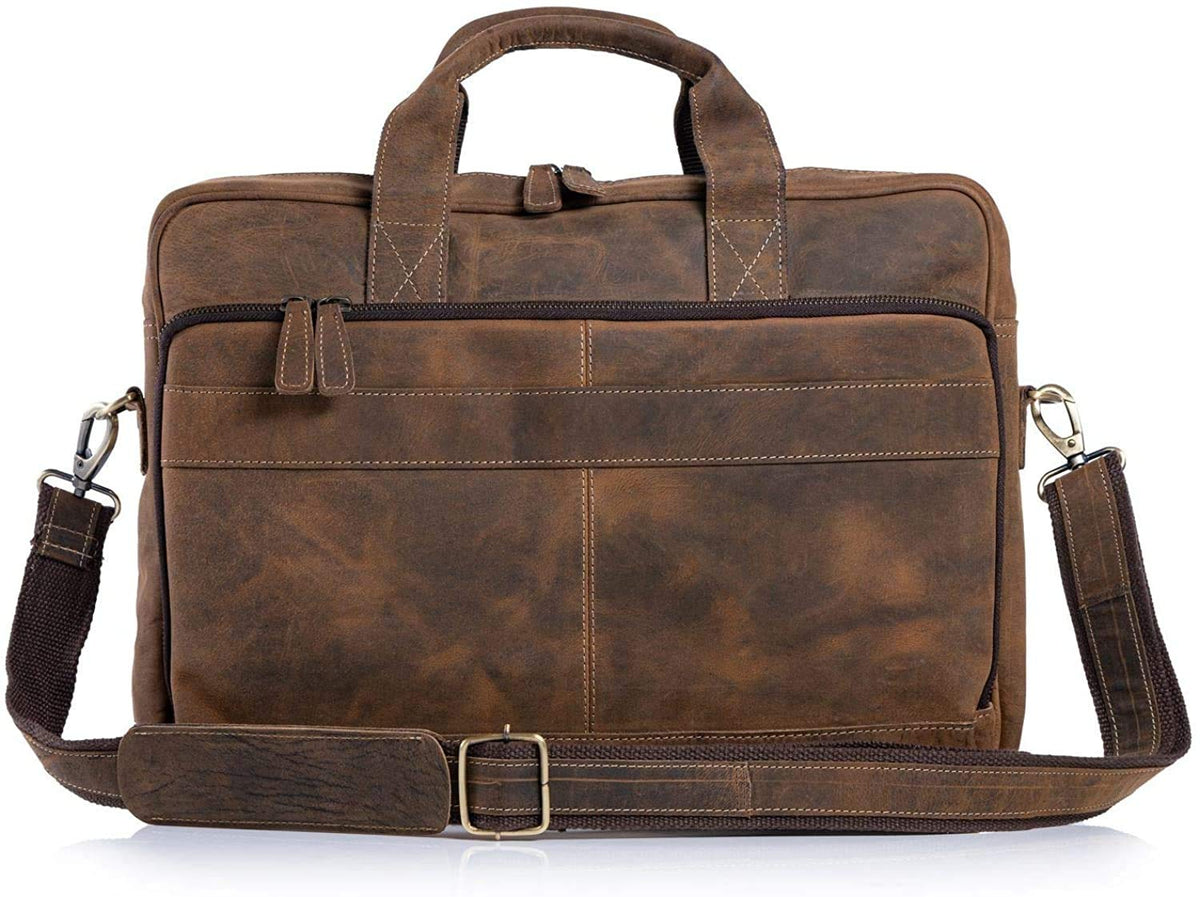 18 Inch Leather Laptop Messenger Bag T738757