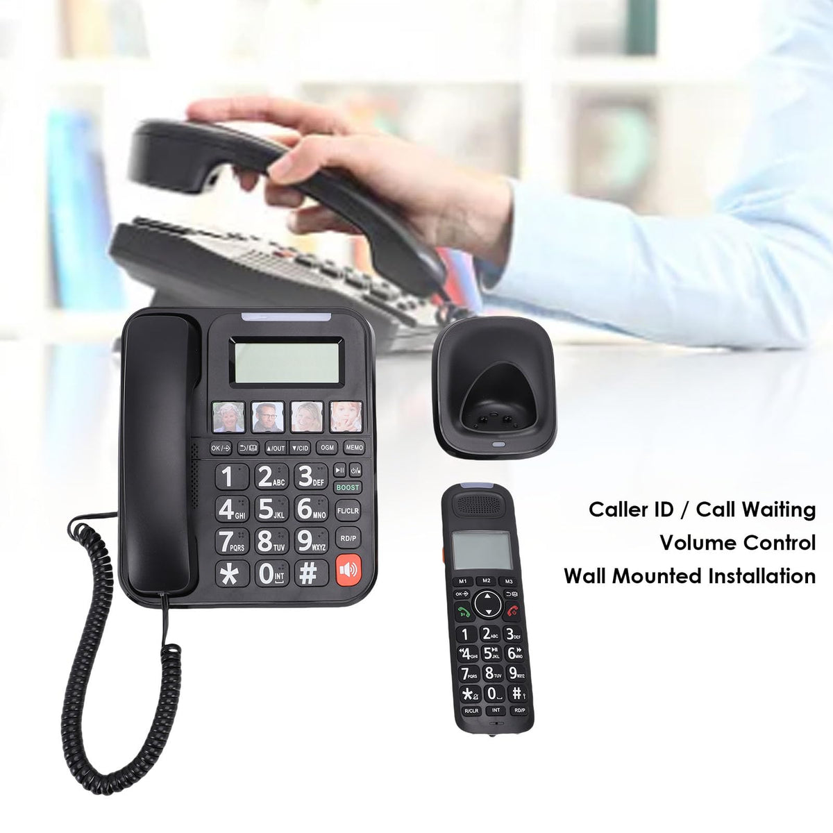 Expandable Corded/Cordless Phone System with Big Buttons X701