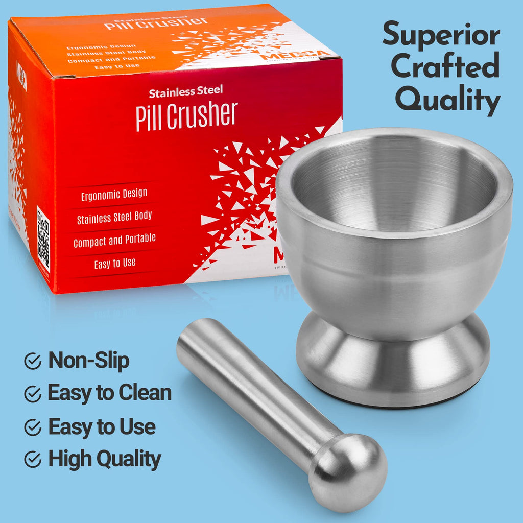 304 Food Grade Stainless Steel Mortar and Pestle Pill Crusher I471512