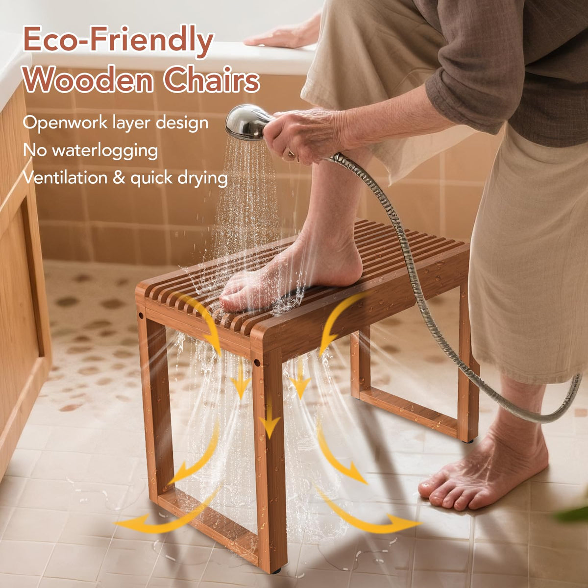 Teak Shower Bench B372686