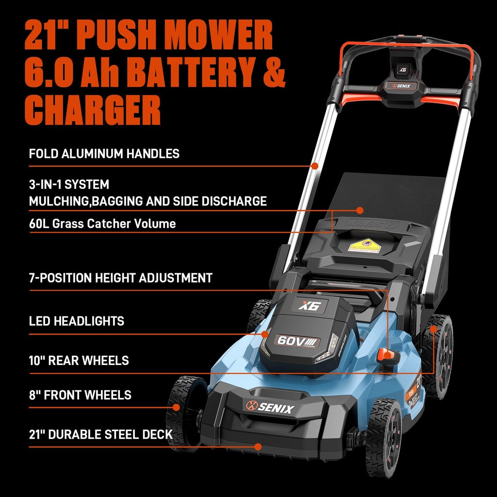 60 Volt Max 21-Inch Cordless Push Lawn Mower O3900