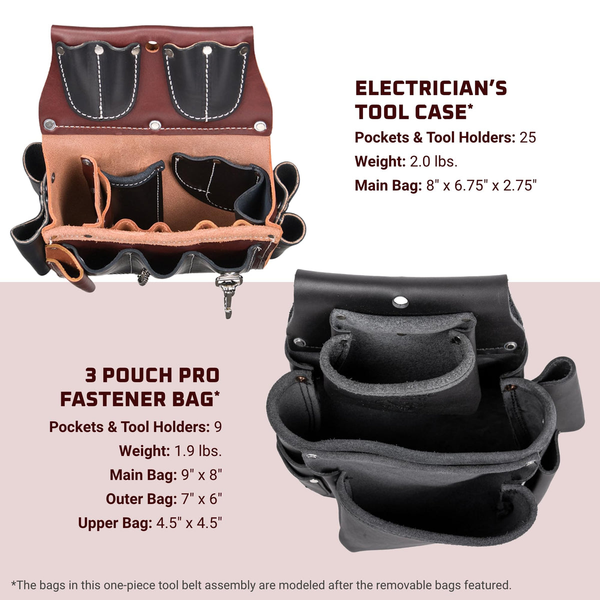 Leather Electrician Tool Set with 31 Pockets Q723