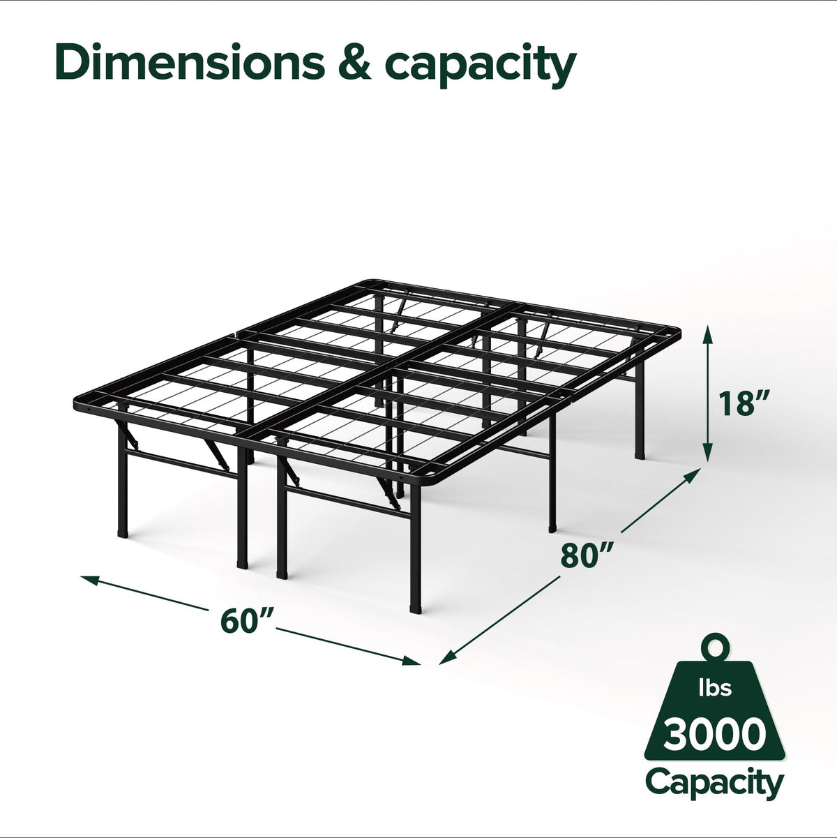 Queen Black Platform Bed Frame L639