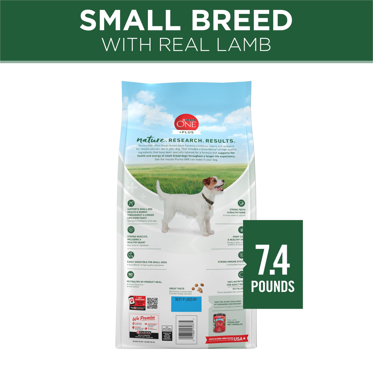 High Protein Dry Dog Food, Lamb, 7.4 lb Bag B741