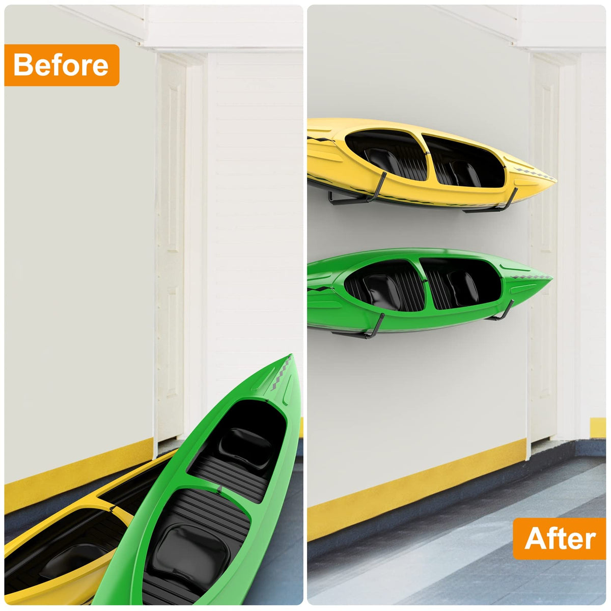 Wall Mount Kayak Storage Rack for 2 Kayaks R48752
