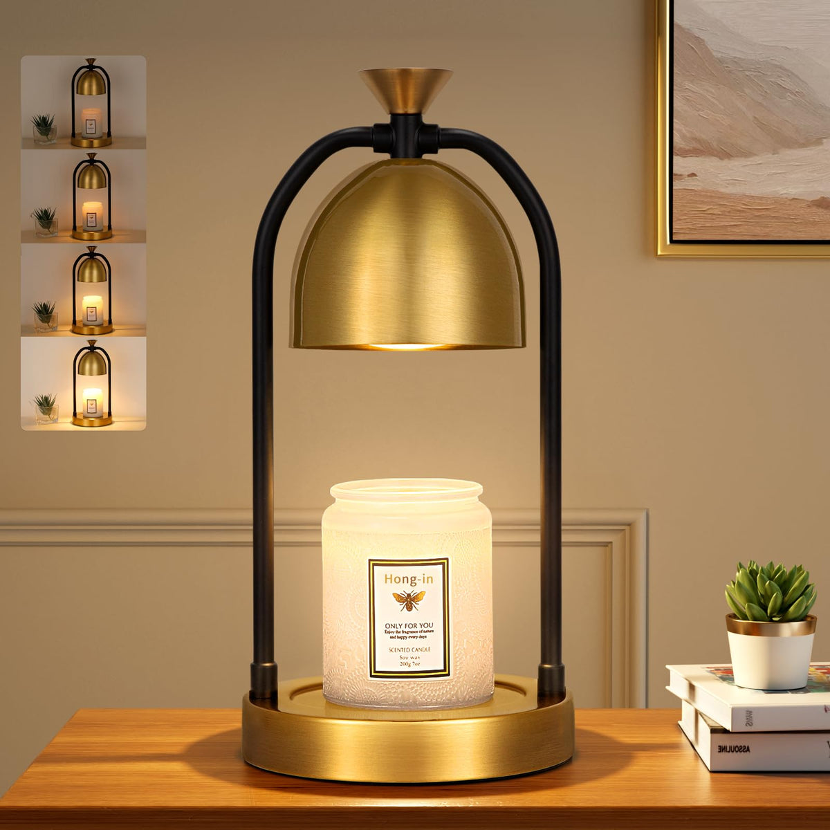 Gold Candle Warmer Lamp with Timer M950562