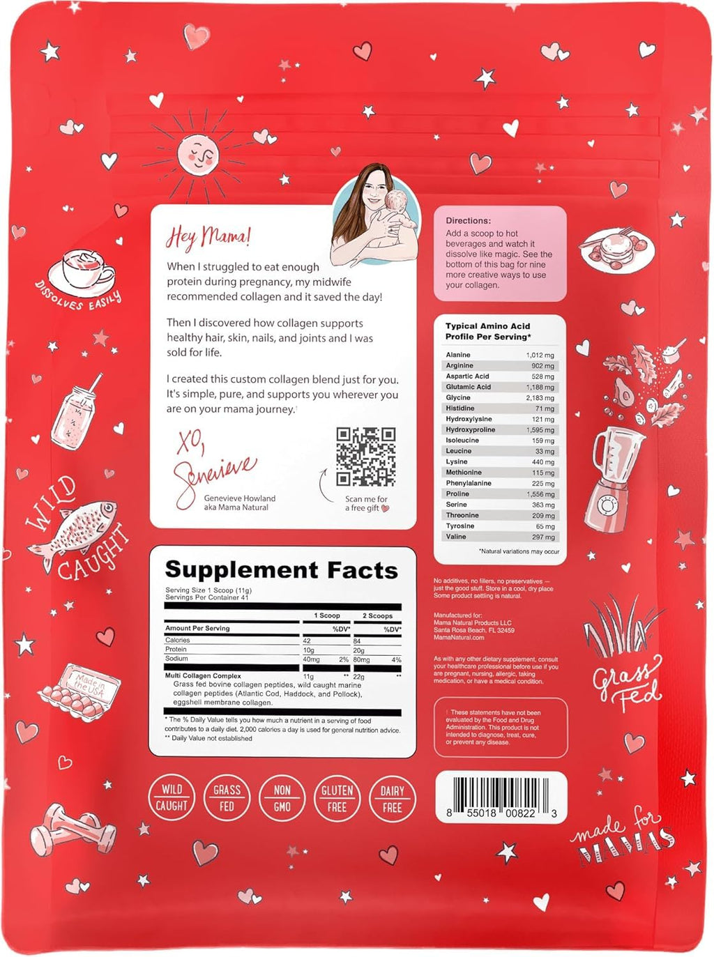 Unflavored Hydrolyzed Multi Collagen Protein Powder 16 Oz X8915