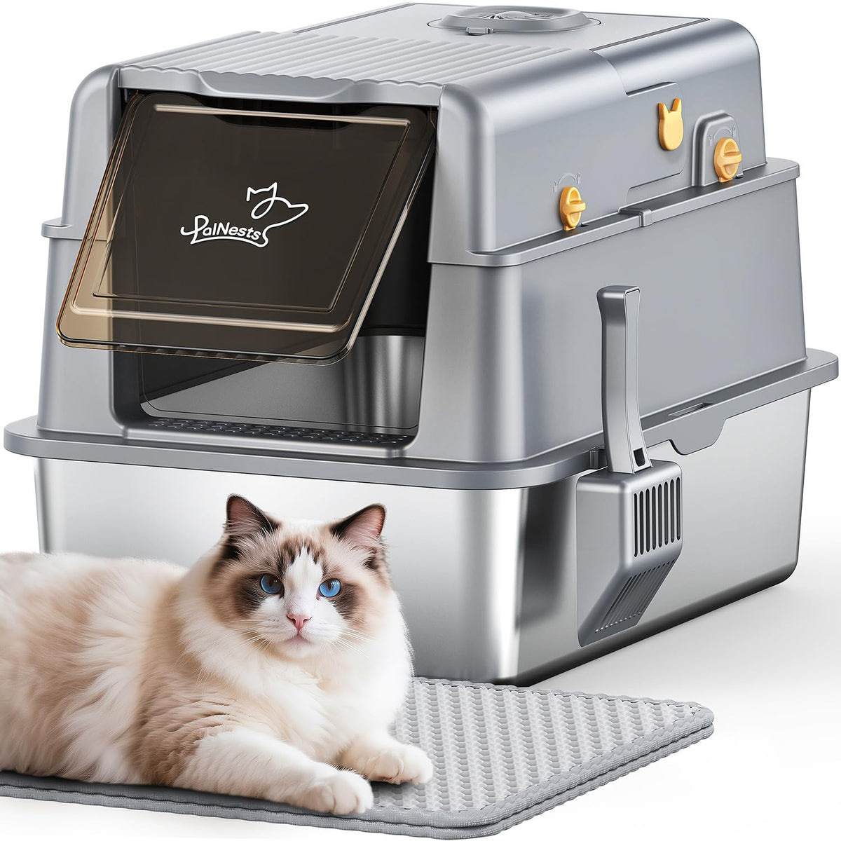 Stainless Steel Litter Box with Lid O2367