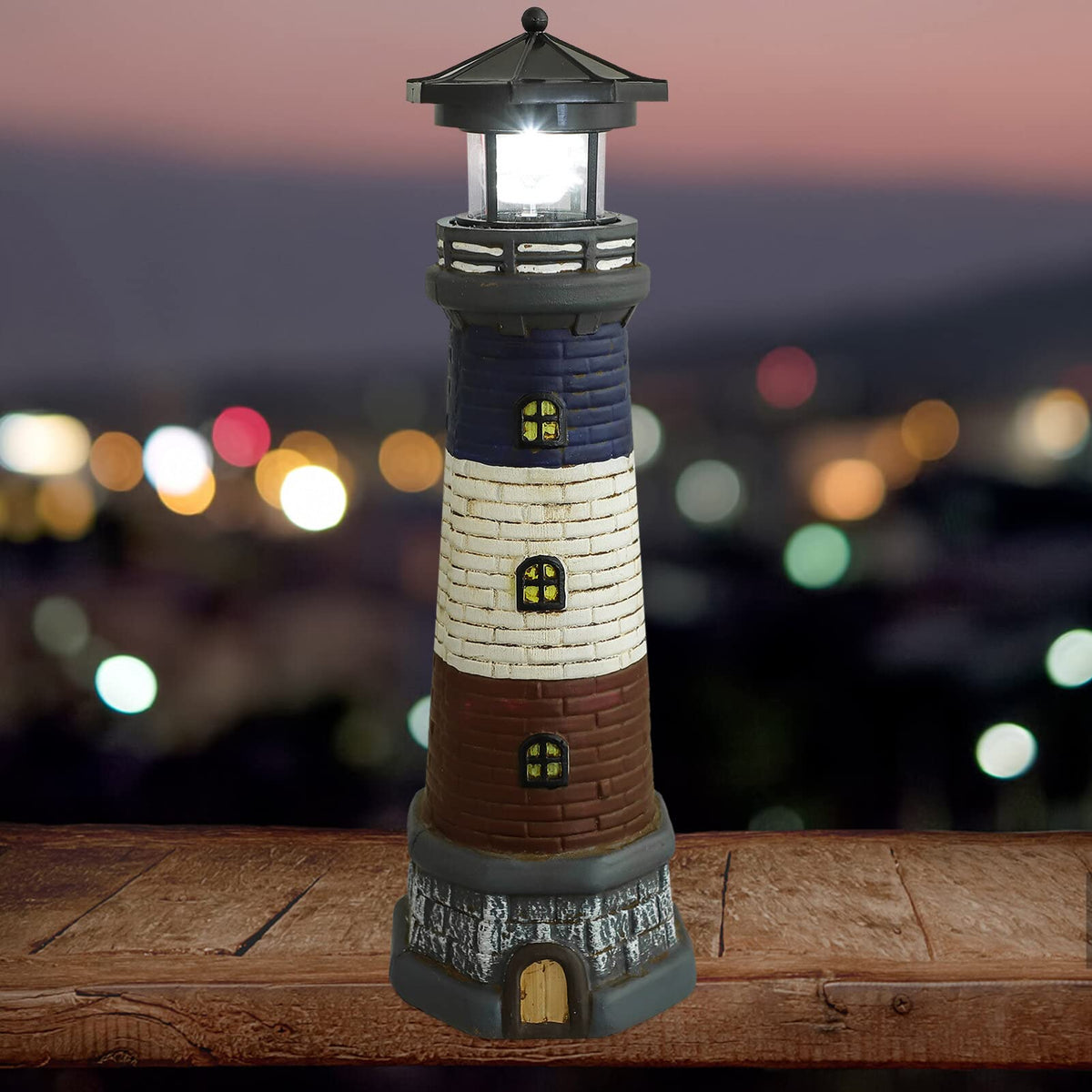 Solar Lighthouse Garden Lights Outdoor Waterproof Resin Statue Lamp M7048