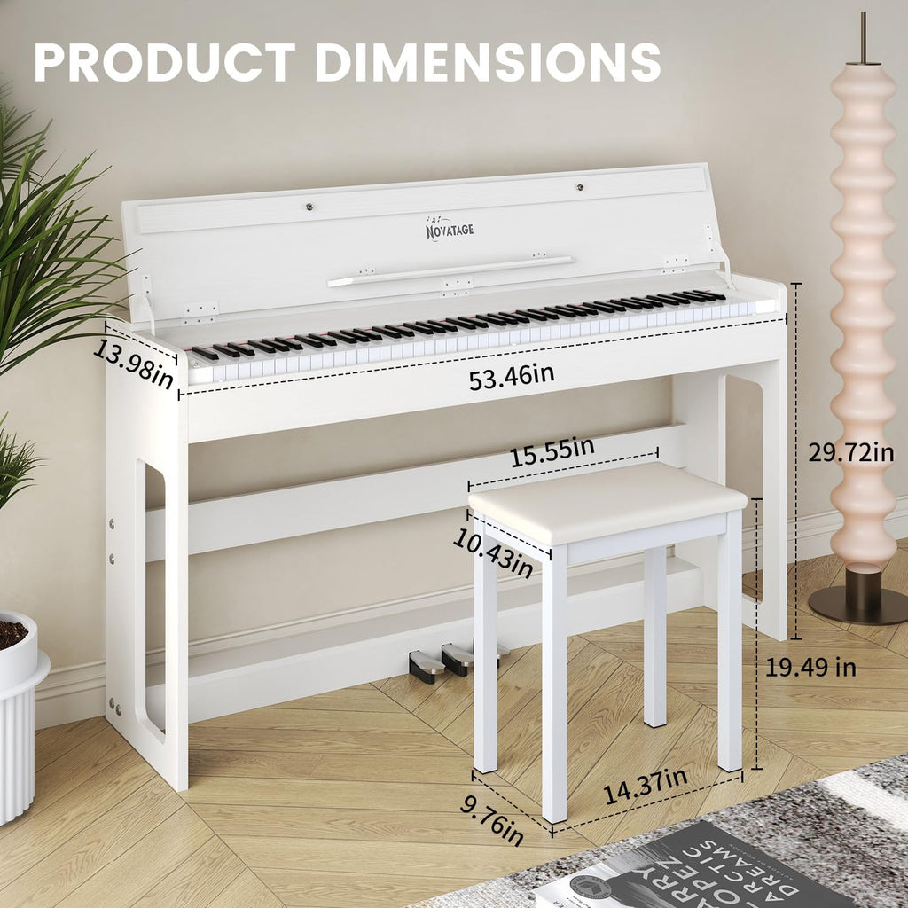 88-Key Weighted Hammer Action Piano Keyboard with Bench M696