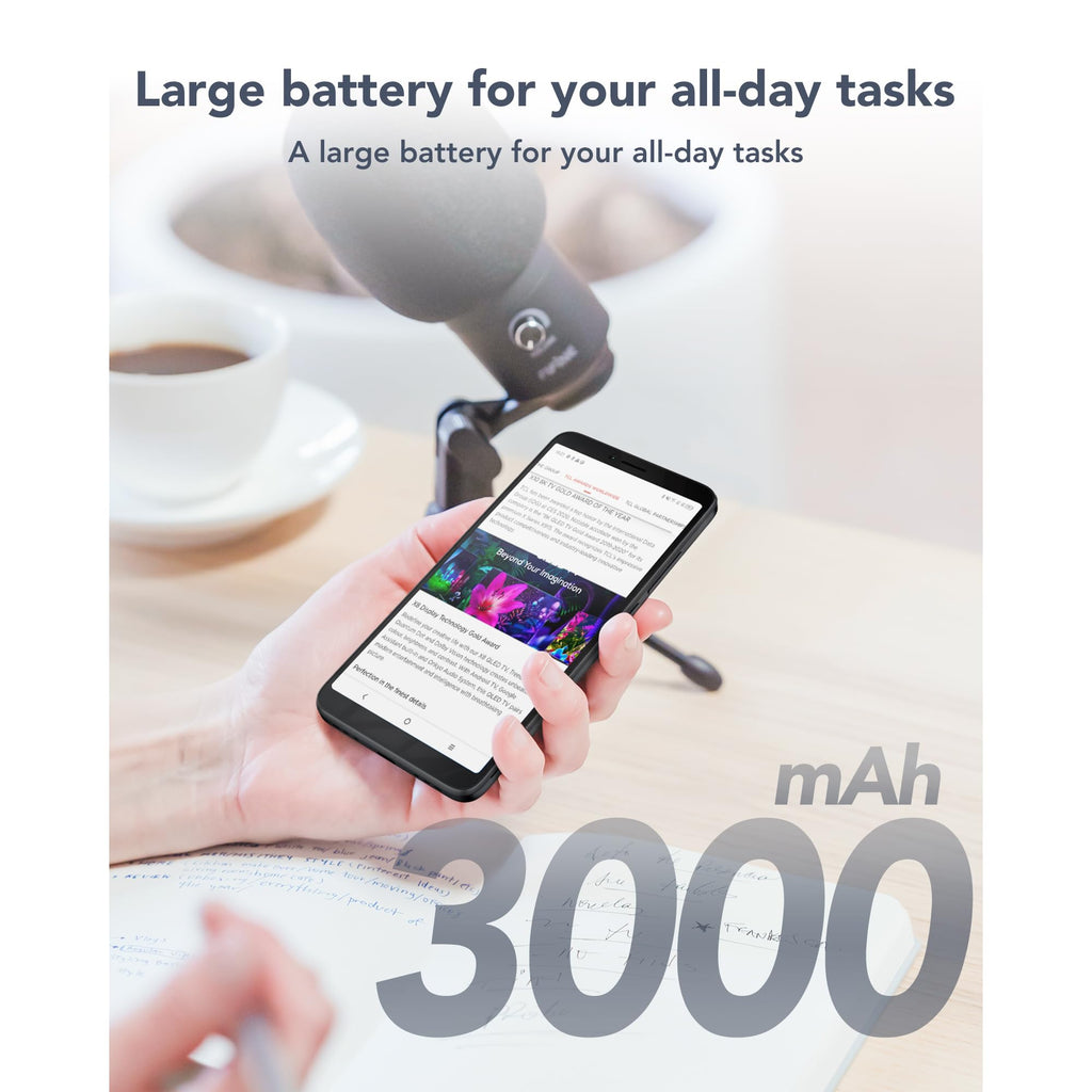 Unlocked Smartphone with 6.0" HD+ Display, 3+32GB, 3000mAh Battery, Android 13, Space Black W565345