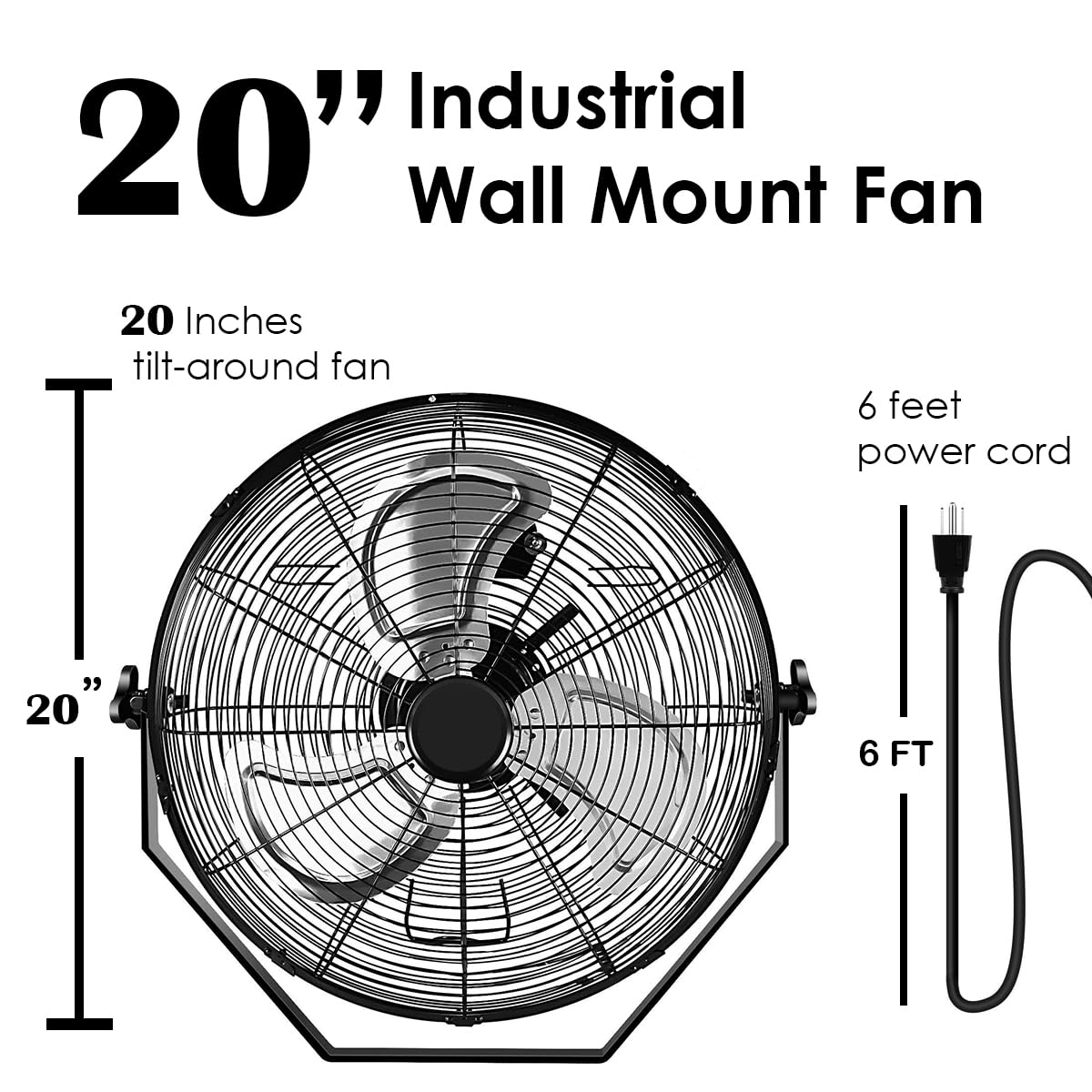 Black Industrial Metal Floor Fan F78184