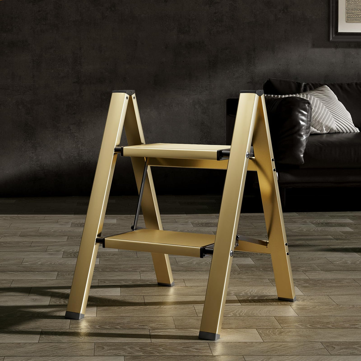 2 Step Aluminum Foldable Step Stool H308032
