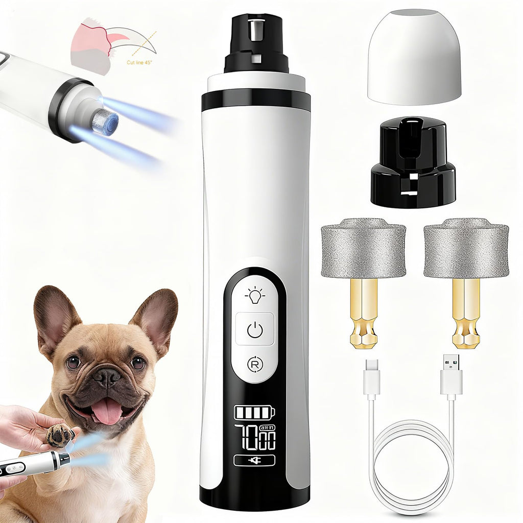 Quiet Dog Nail Grinder with 2 LED Light & 3-Speed D601