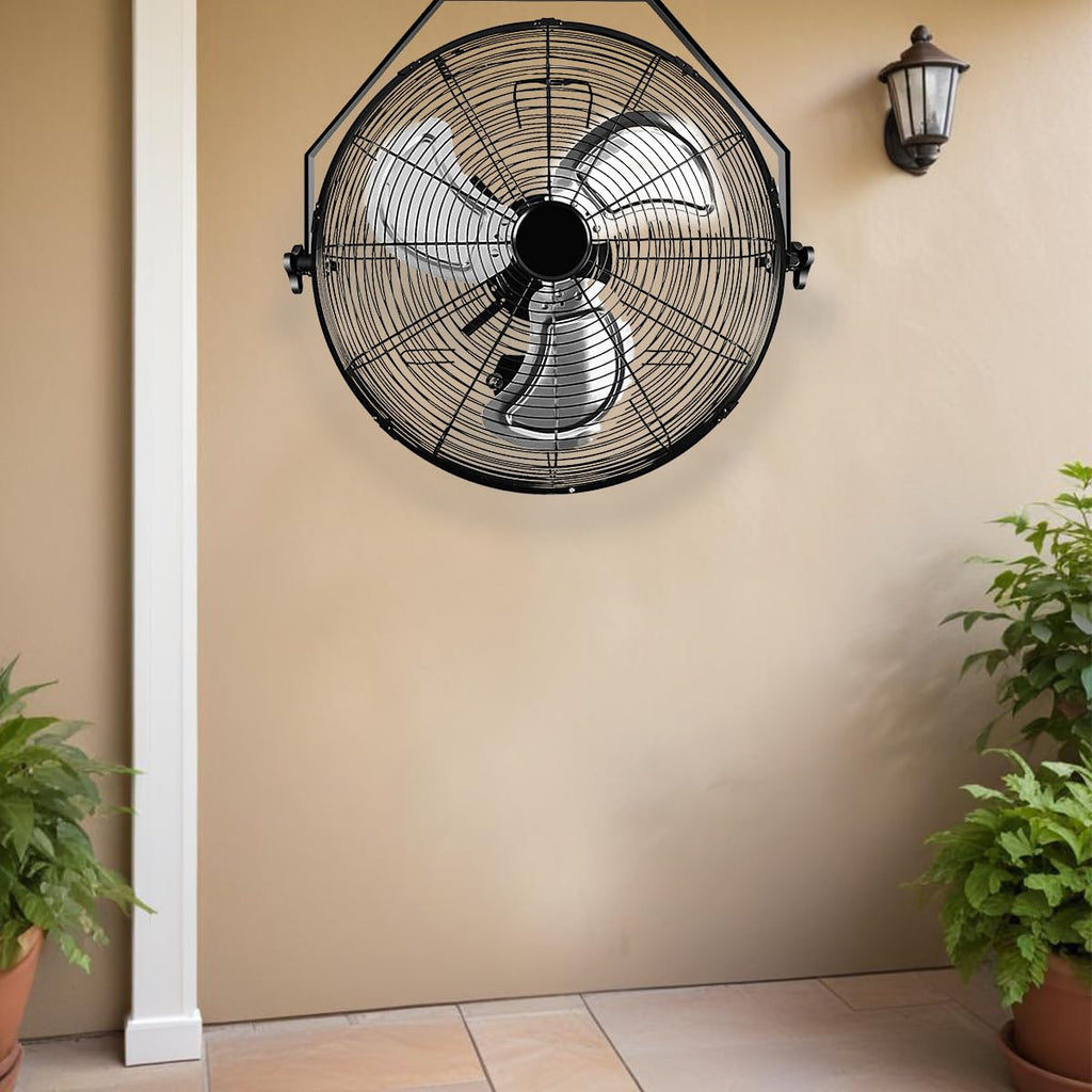 Black Industrial Metal Floor Fan F78184