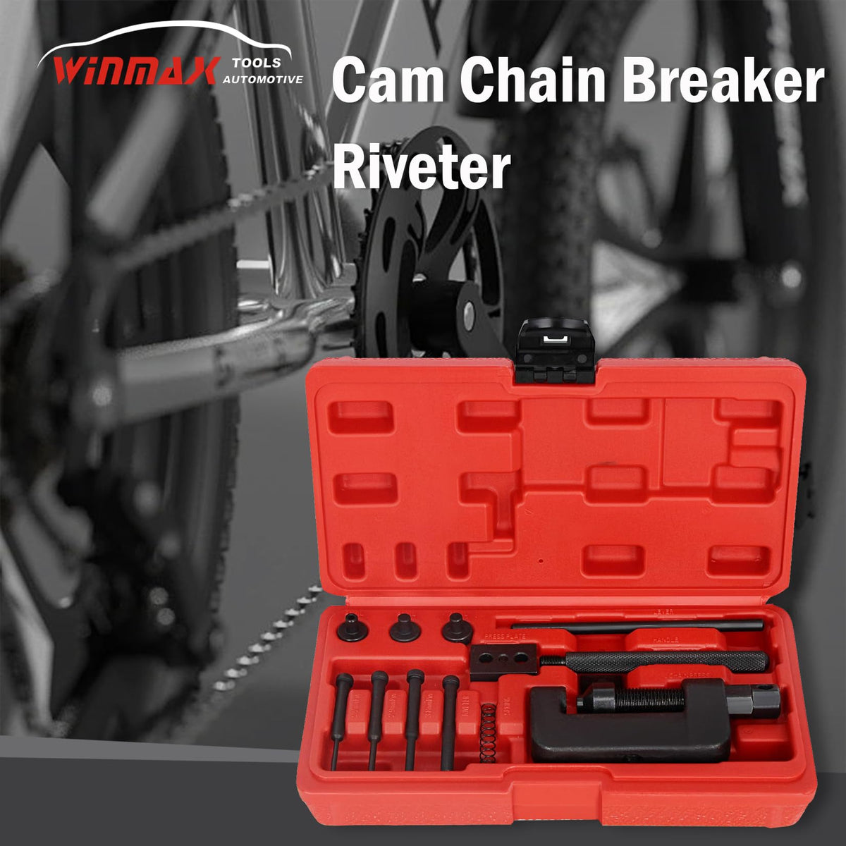 13 Pc Motorcycle Chain Breaker and Riveting Tool Kit C485