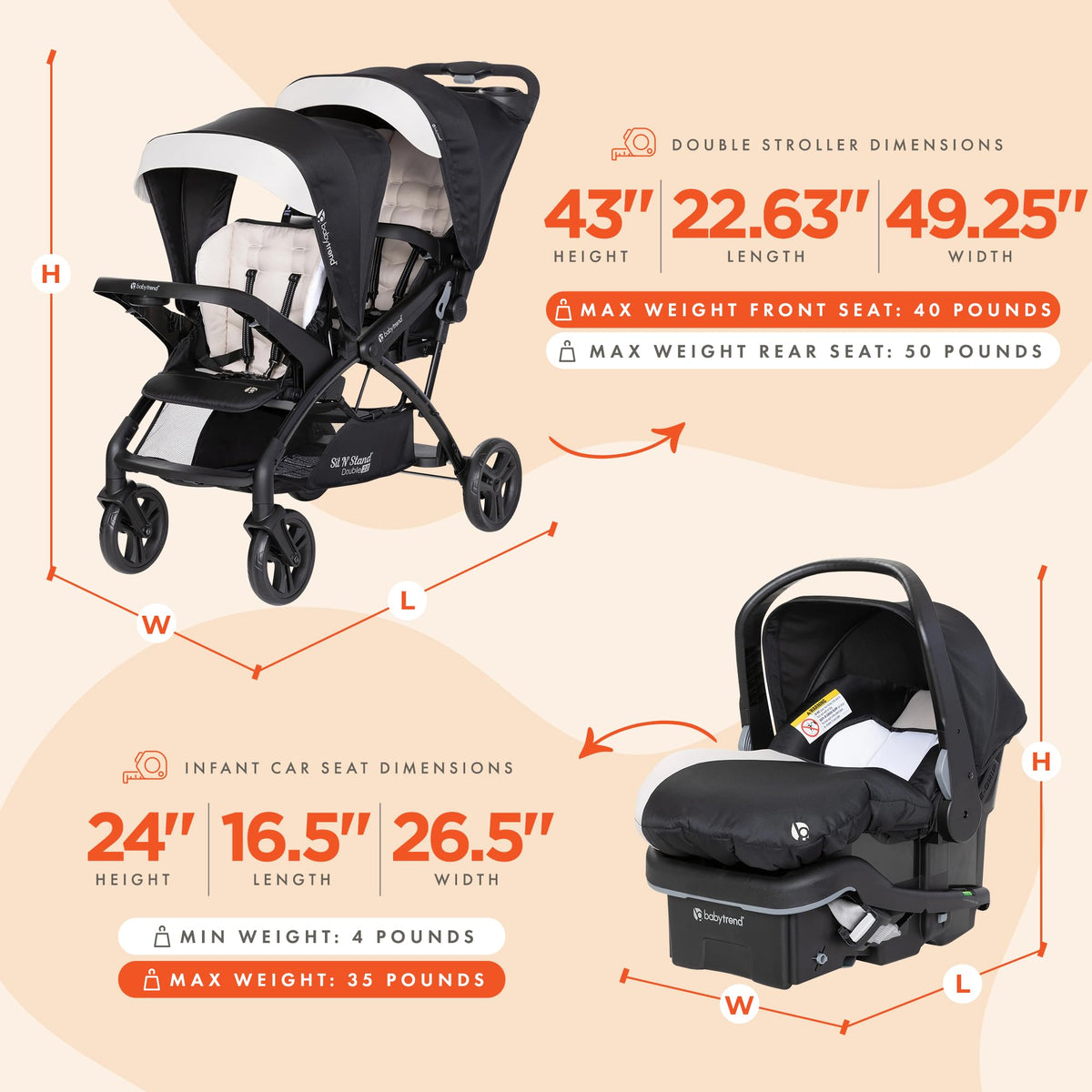 Double Stroller & Car Seat O445747
