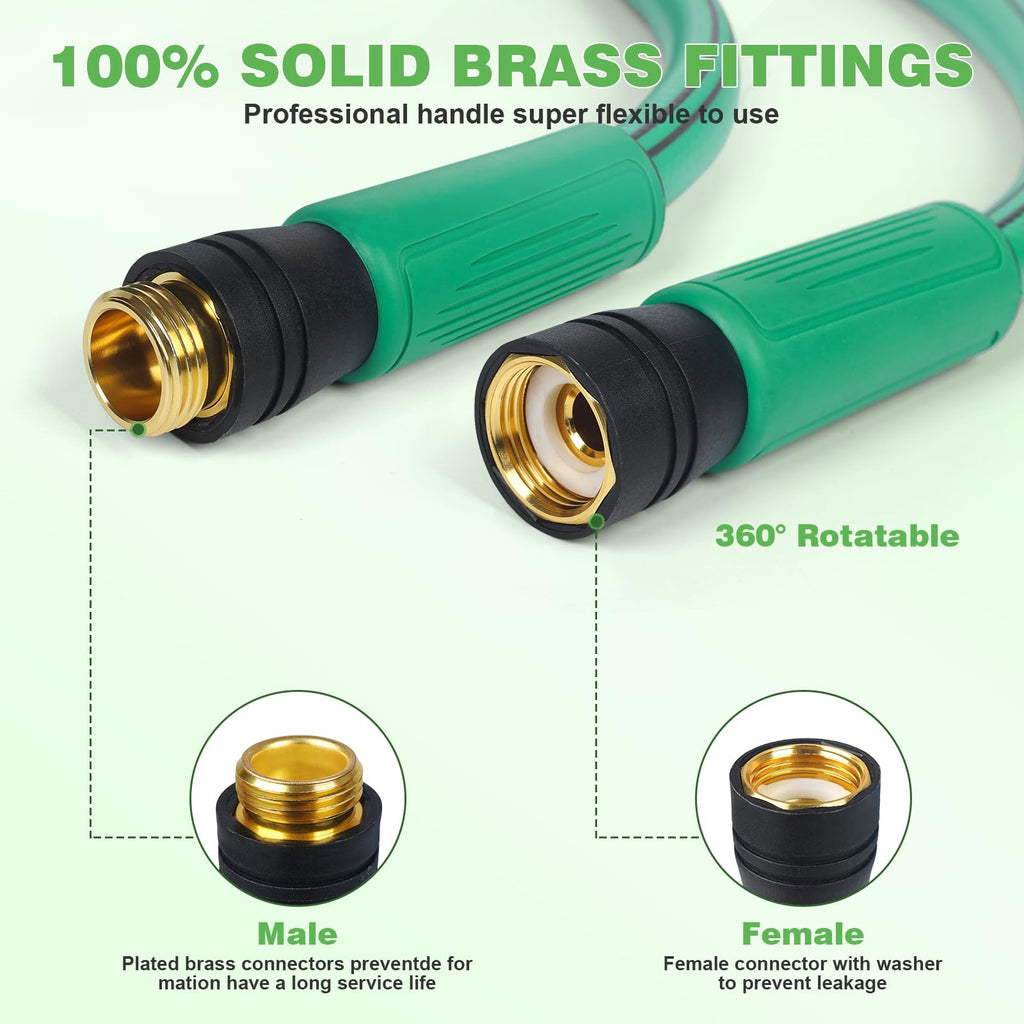 Heavy Duty 5/8 in x 100 FT Hybrid Rubber Garden Hose Z7674