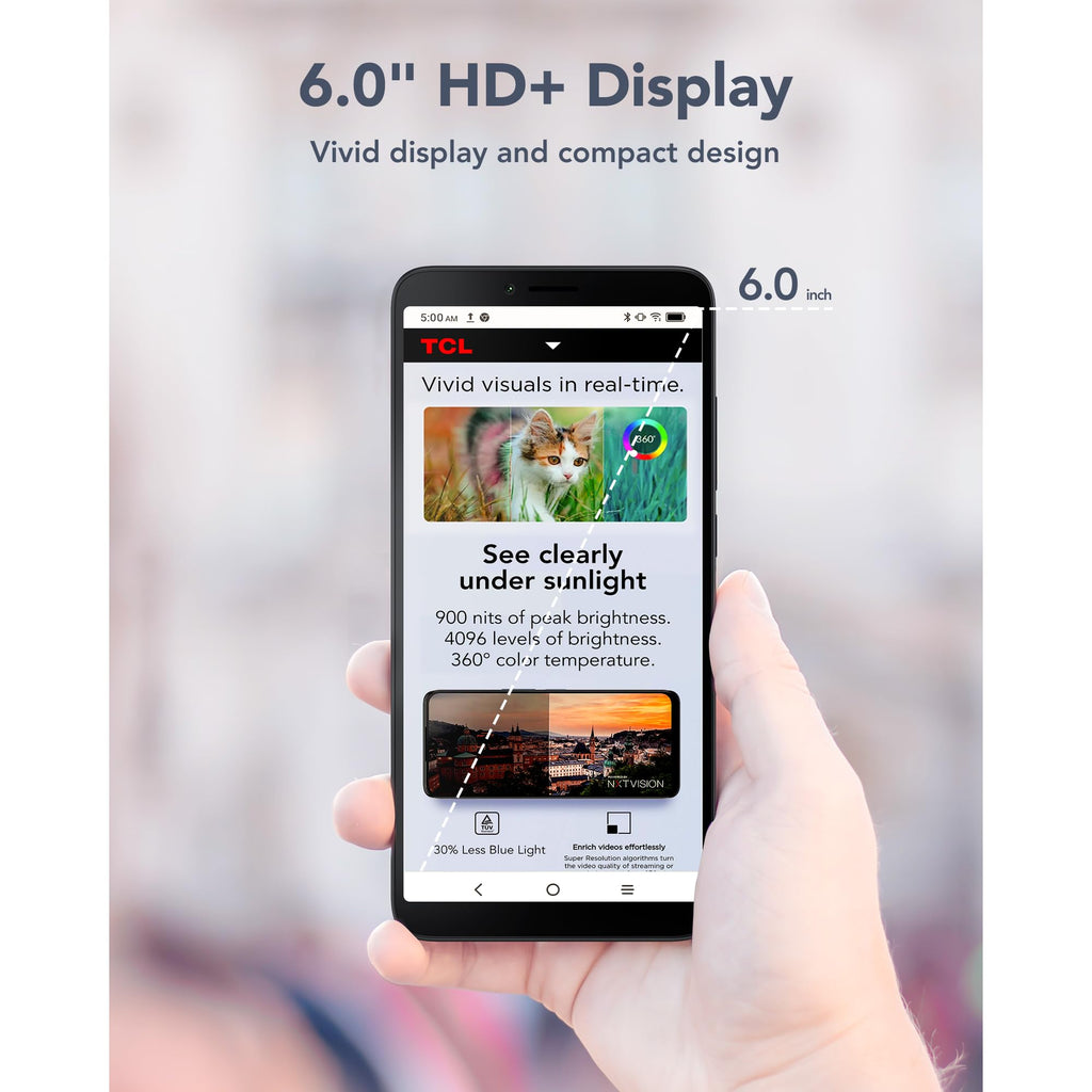 Unlocked Smartphone with 6.0" HD+ Display, 3+32GB, 3000mAh Battery, Android 13, Space Black W565345