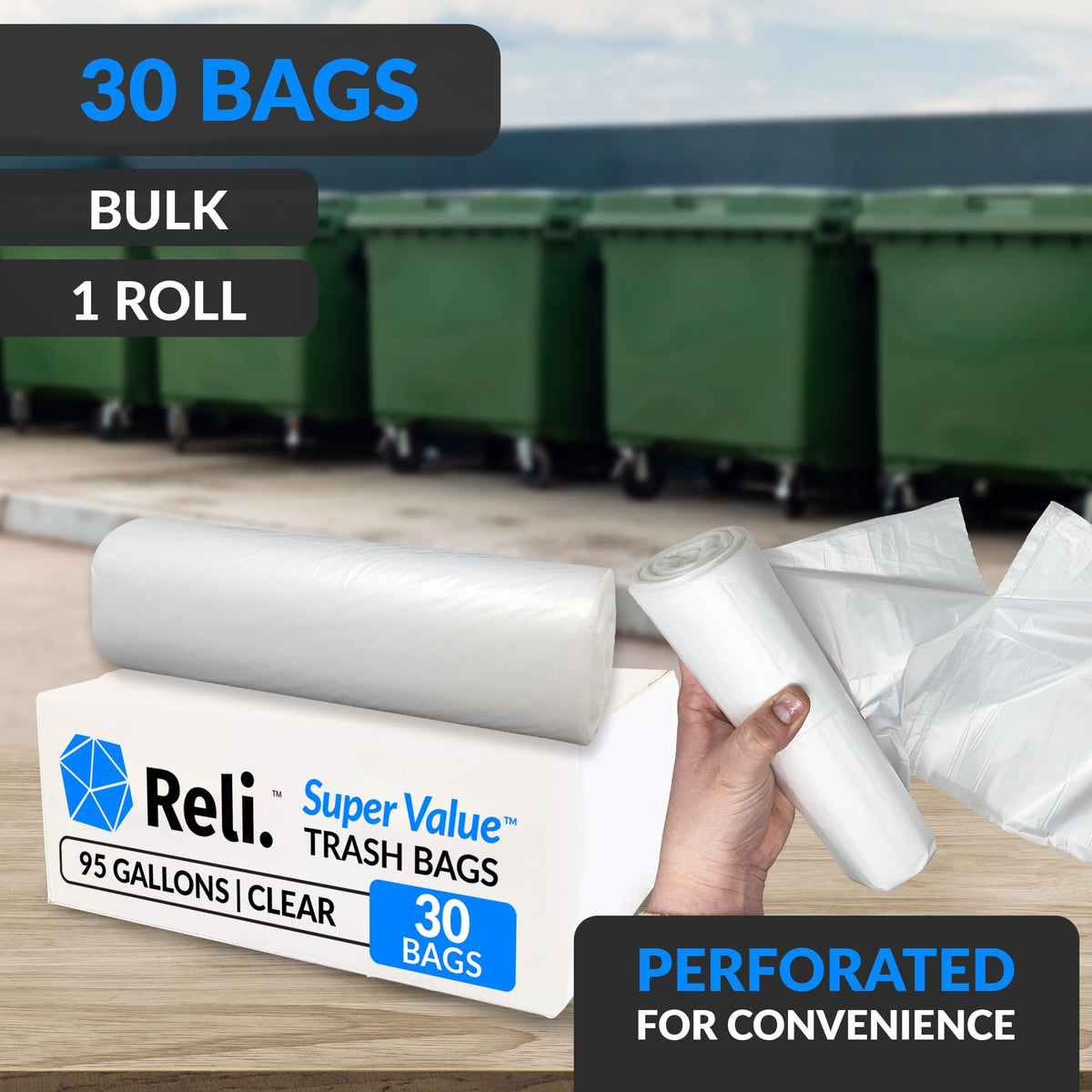 95 Gallon Heavy Duty Trash Bags O1249